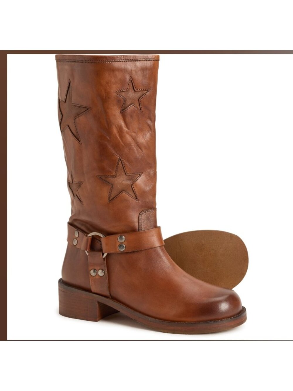 Vintage Foundry Co. Mathilde Star Tall Boots Leather 9